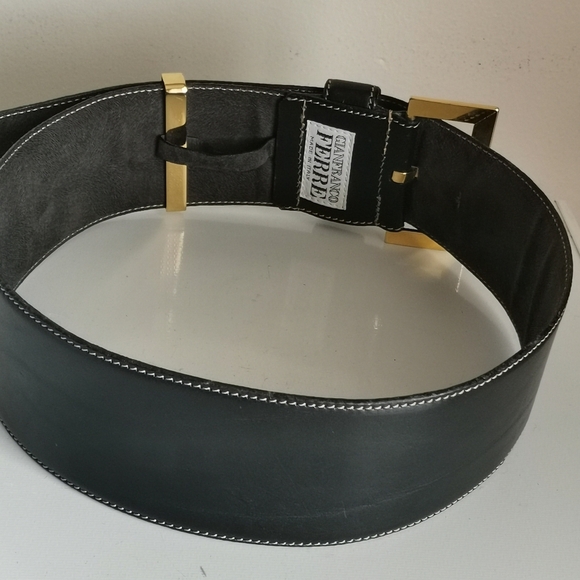 Gian Franco FERRE Italian Leather Black Belt display picture 1